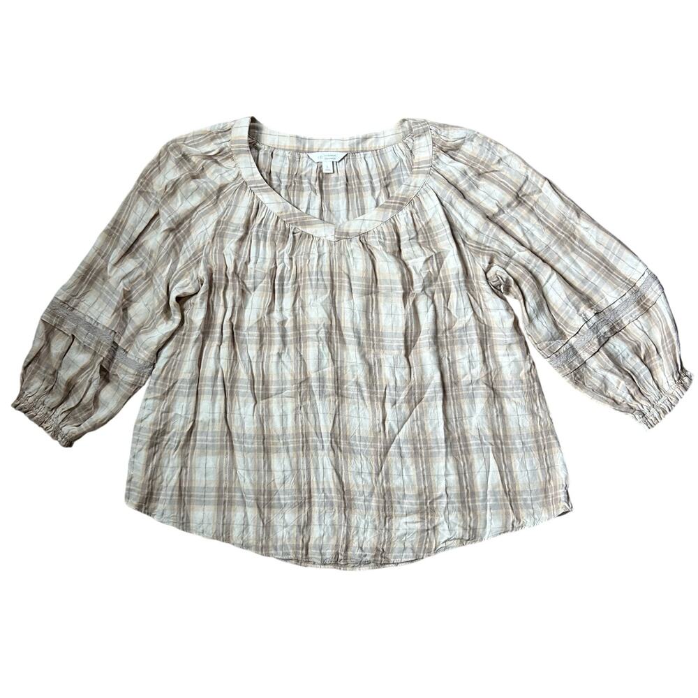 Lauren Conrad Plaid Blouse‎ Size L